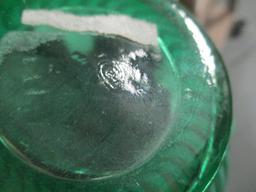 Fenton Green Opalescent Vaseline/Uranium Basket