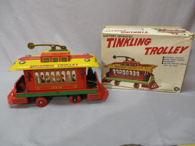 Vintage Tinkling Trolley With Original Box Battery Operated 13" x 7"