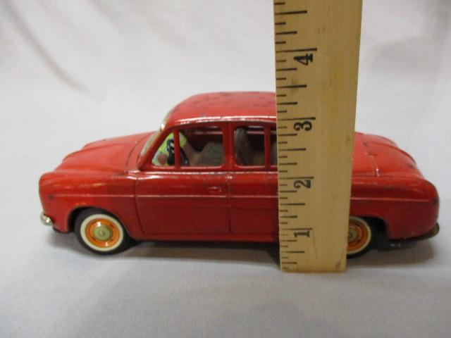 Renault Dauphine Tin Friction Toy Car - Made In Japan