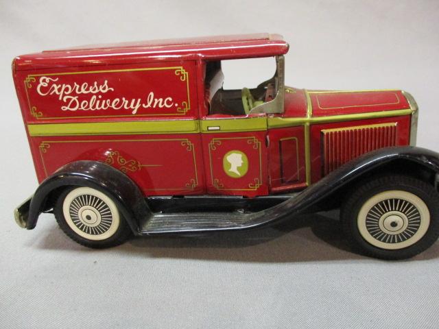 Vintage Express Delivery Tin Litho Friction Toy Truck By Bandai - Made in Japan