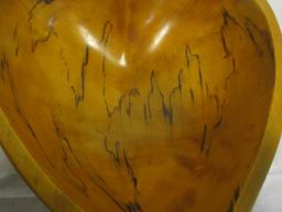 Large Heart Shaped Wood Bowl