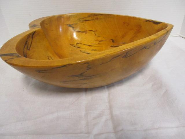 Large Heart Shaped Wood Bowl