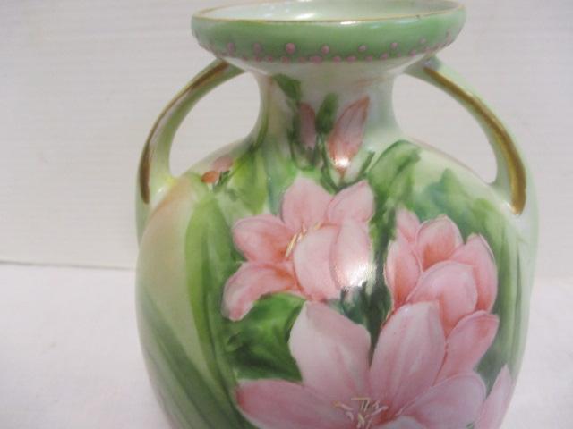 Vintage Hand-Painted Ceramic Porcelain Urn Vase