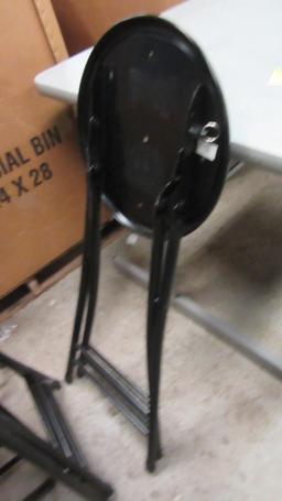 Four Central Park Industries Black Folding Stools with Padded Seats