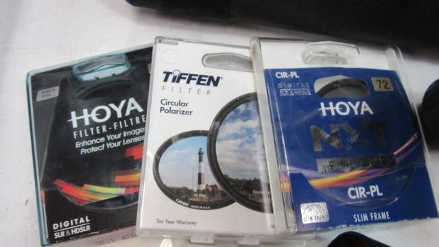 Benro Tripod in Carry Bag and Camera Lens Filters