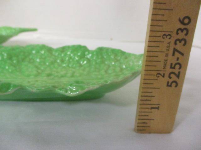 Pair of Carlton Ware and Crown Devon English Leaf Dishes
