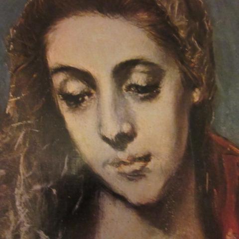Framed El Greco "Virgin Mary" Print on Board