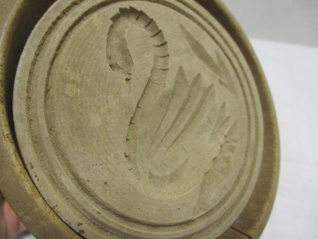 Vintage Wood Butter Mold (Swan)