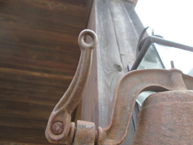 Old Metal No. 2 Yoke Farm Bell with Post