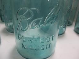 Old Ball Perfect Mason Blue Half Gallon and Quart Jars