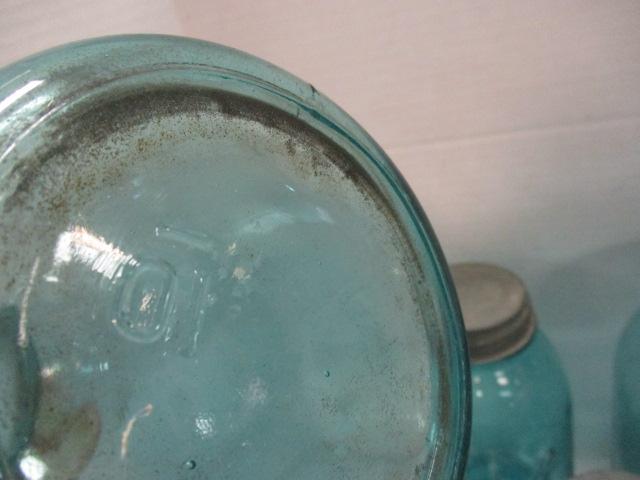 Old Ball Perfect Mason Blue Half Gallon and Quart Jars