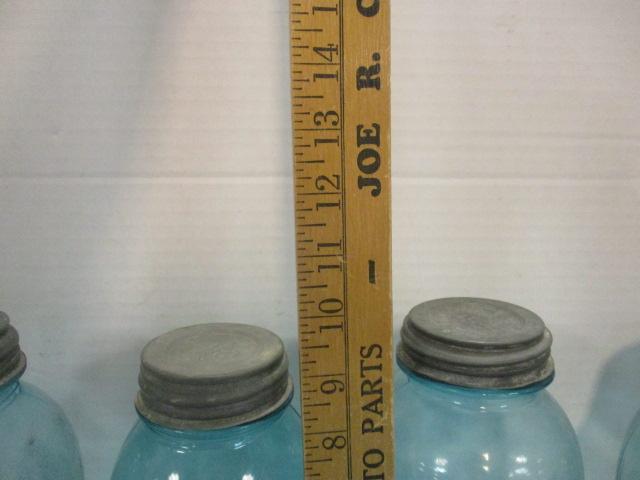 Old Ball Perfect Mason Blue Half Gallon and Quart Jars