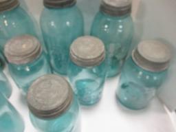 Old Ball Perfect Mason Blue Half Gallon and Quart Jars