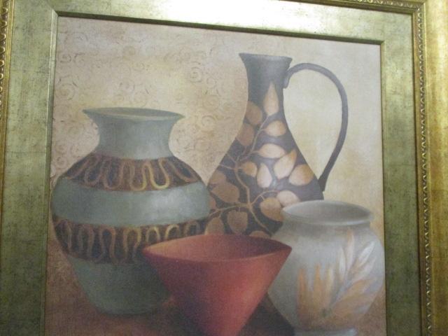 Framed Pottery Still Life Print on Board