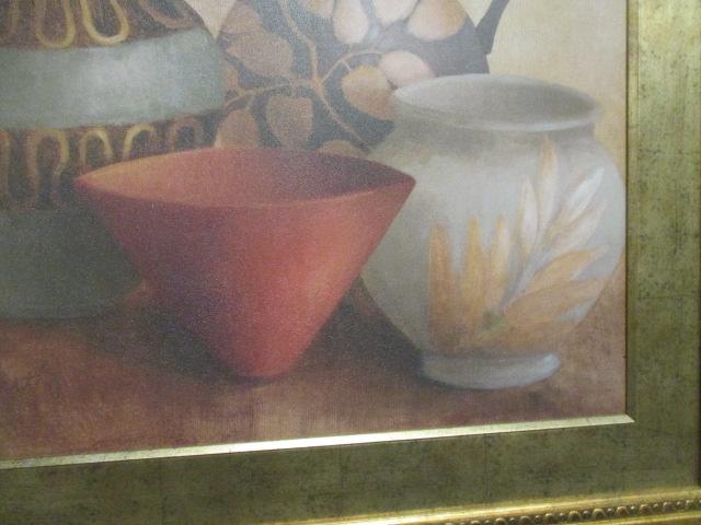 Framed Pottery Still Life Print on Board