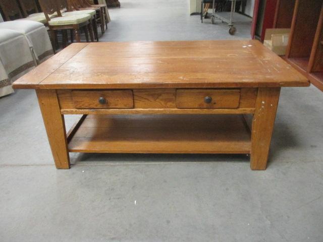 Broyhill Attic Heirlooms Oak Plank Style Coffee Table