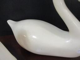 Two Carved Swans