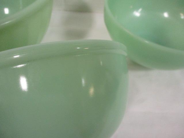 Three Fire King Jadeite Bowls