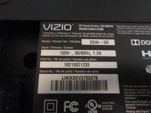 Vizio 24" TV with Remote and Antenna