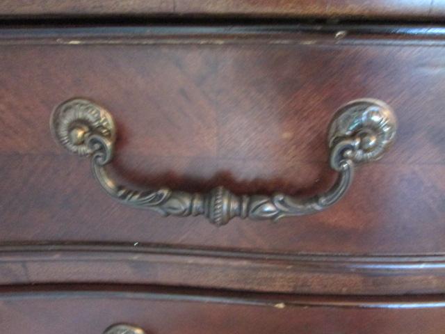 Beautifully Carved Mahogany Finish Bow Front Server