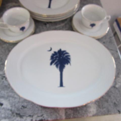 GiftCraft Palmetto Moon Dishes and Signed Charleston Silhouettes State