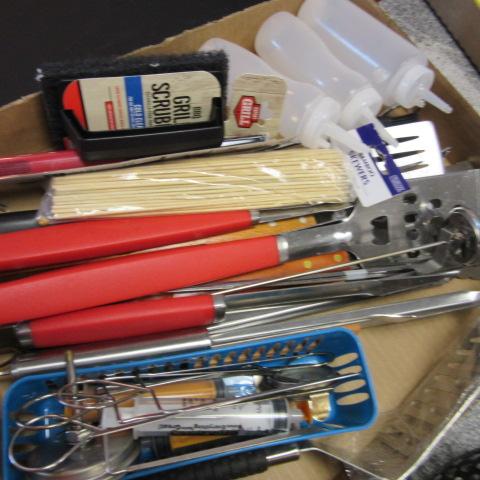 BBQ Accessories-Oven Mitts, Thermometers, Grill Utensils, Scrubber,