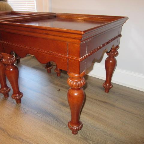 Pair of Ashley Home Carved Square Tables