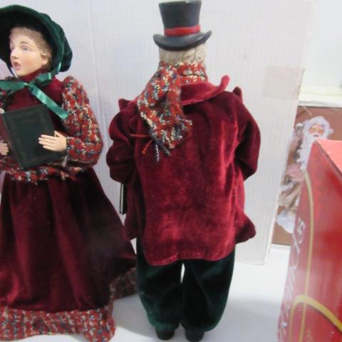 Victorian Christmas Caroling Couple