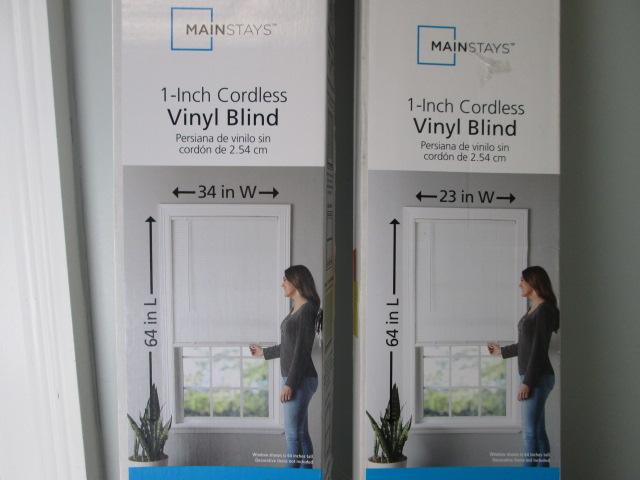 Two New Old Stock MainStays 1" Vinyl Blinds
