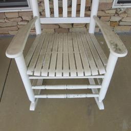 Painted White Slat Back Rocker