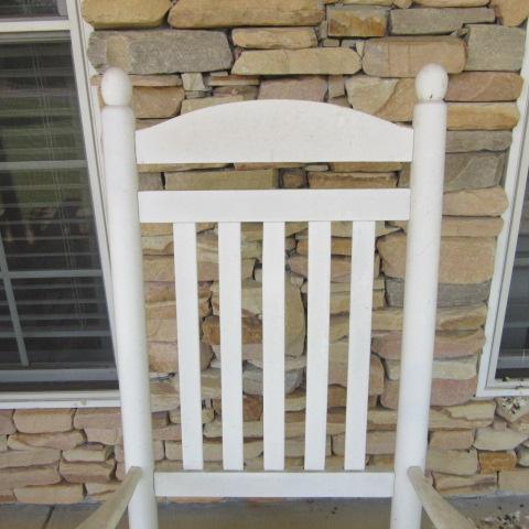 Painted White Slat Back Rocker