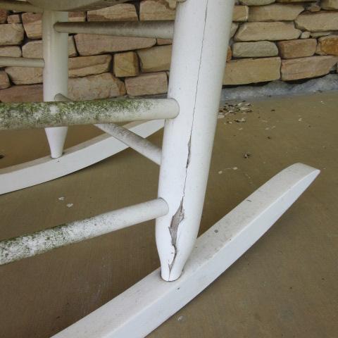 Painted White Slat Back Rocker