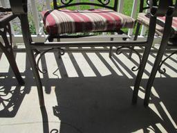 Pair of Bronzed Metal Chairs with Removable Cushions