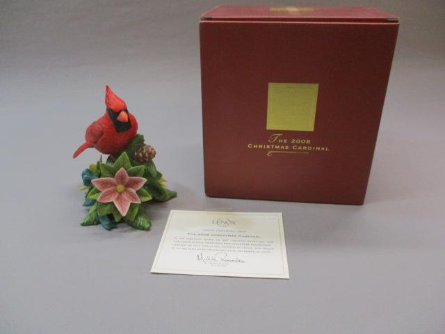 2008 Limited Edition Lenox "Christmas Cardinal" Fine Porcelain Bird Figurine 5"