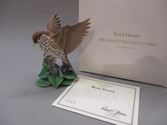 1995 Lenox "Wood Thrush" Fine Porcelain Bird Figurine 5"