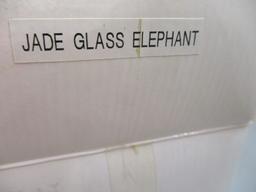 Jade Glass Elephant Made in China 3"