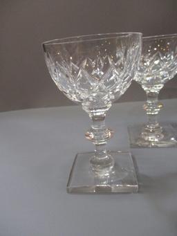 8 Crystal Wine Glasses Signed Hawkes