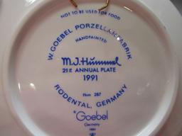 1991 21st MJ Hummel Annual Plate 7 1/2" w/Original Box