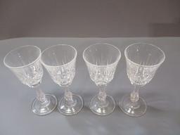 4 Cordial Crystal Glasses