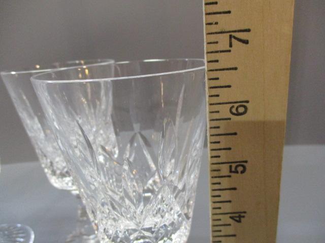 4 Crystal Wine Glasses Signed Stuart 6 1/2"