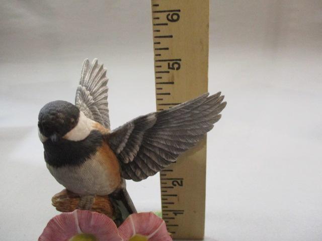 1998 Lenox "Chestnut-backed Chickadee" Fine Porcelain Bird Figurine 5"