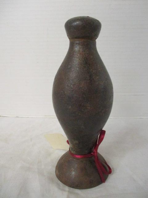 Unusual Cast Iron Cone Shape Antique Doorstop