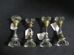 4 Vintage Glass Door Knob Sets