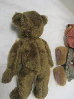 Boyds Bear Girl w/Red Dress (9"), Boyd's Bear 'Emma' (4"), &