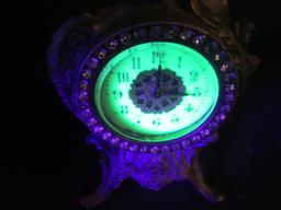 Brass Carriage Clock w/Uranium Glass Face