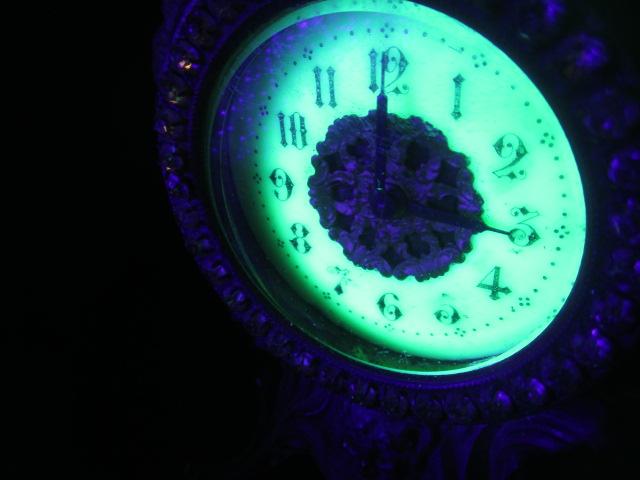 Brass Carriage Clock w/Uranium Glass Face