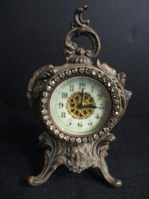 Brass Carriage Clock w/Uranium Glass Face