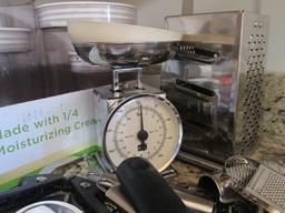 Four Air Tight Cannisters, Box Grater, Kitchen Scale, Hand Graters, Titan Peelers, etc.