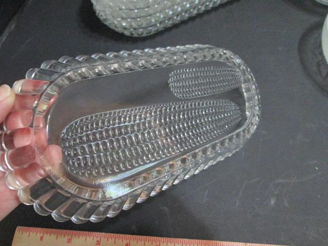 Vintage Clear Glass Corn on the Cob Dishes and Bowls