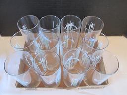 12 "Shadow Iris" Iced Tea Glasses